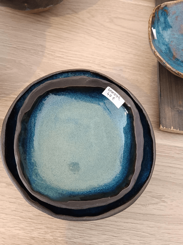 Ensemble  bleu vert grès noir 