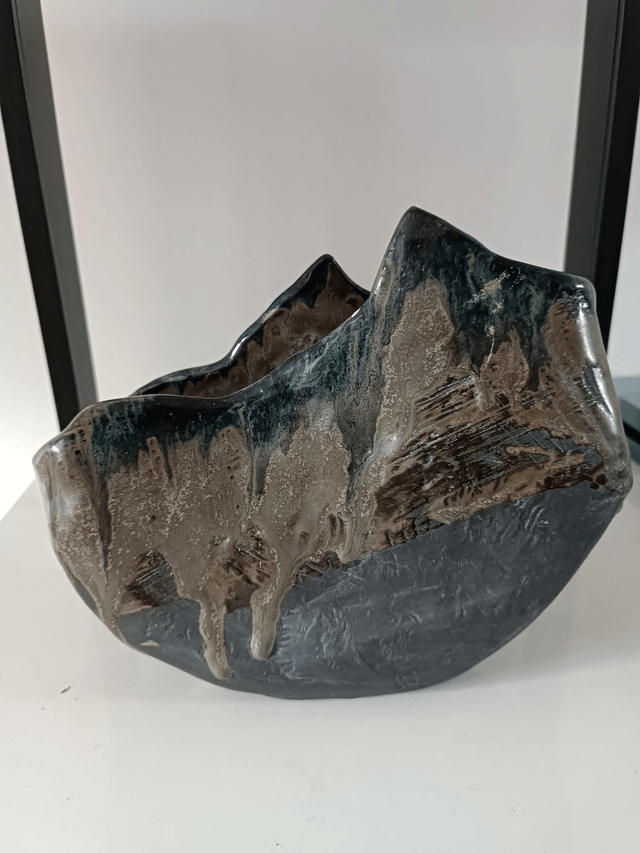 Ikebana vase grès noir 