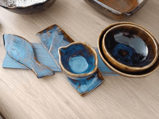  Vendu Etsy Ensemble sushi brun bleu 