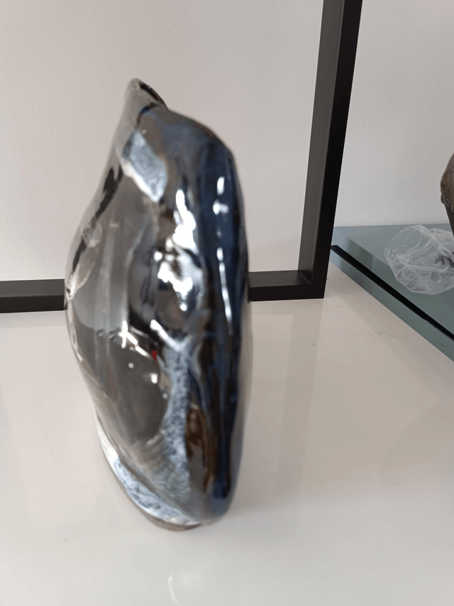 Ikebana vase temmoku effet pinceau 