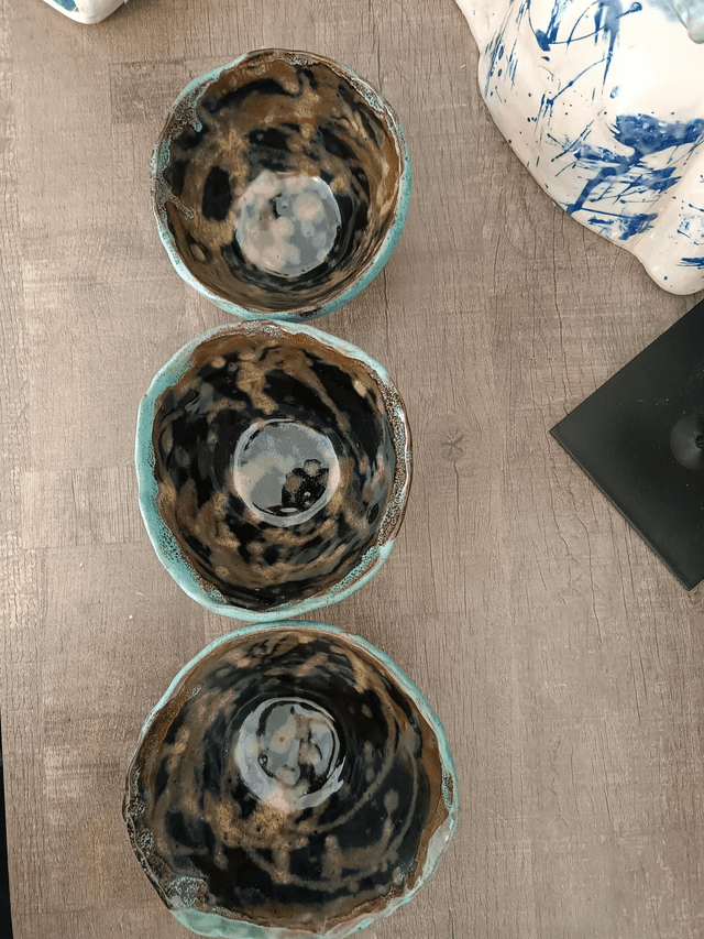 Ensemble 3 bols bi-colore 
