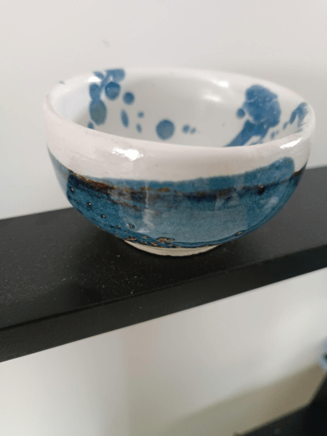 Bol tacheté bleu blanc 