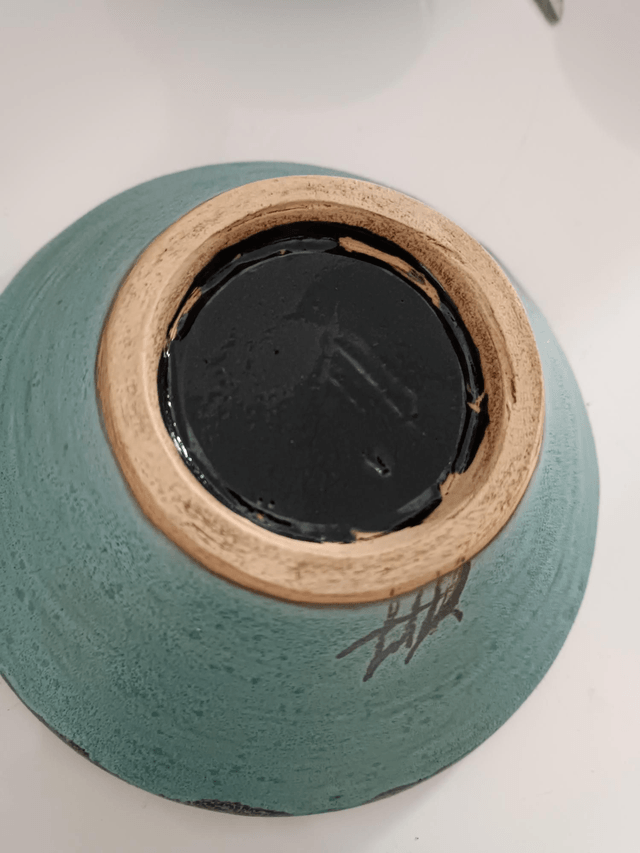 Bol évasé MM Temmoku bleu vert 