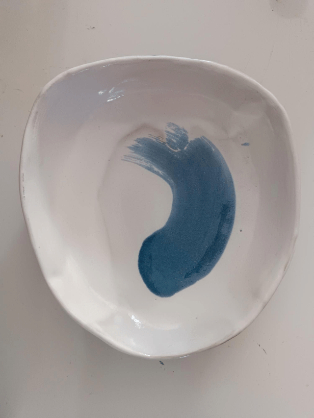 Bleu blanc grand plat 