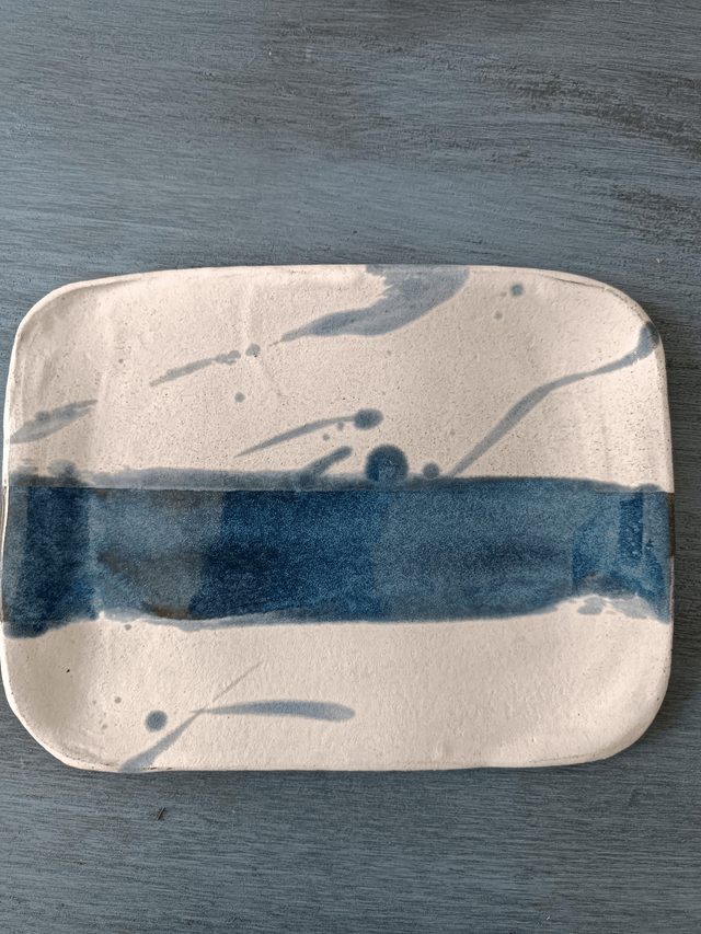 Bleu blanc rectangle moyen modèle 