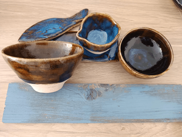  Vendu Etsy Ensemble sushi brun bleu 