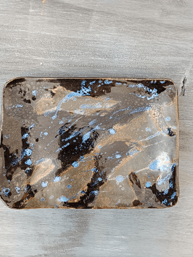 Plat rectangle émaux à effet