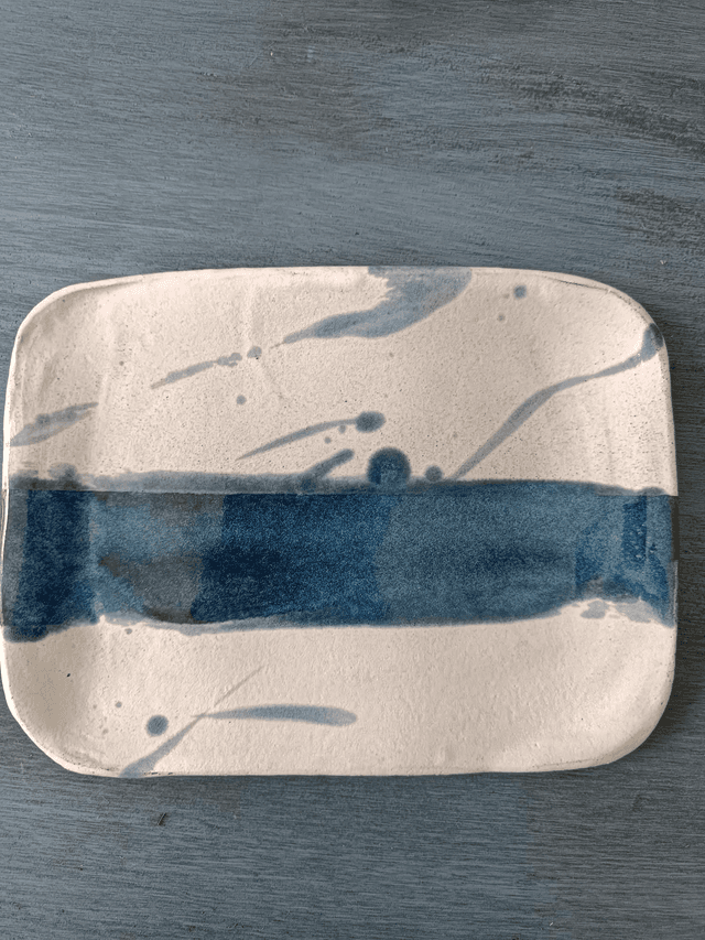 Bleu blanc rectangle moyen modèle 